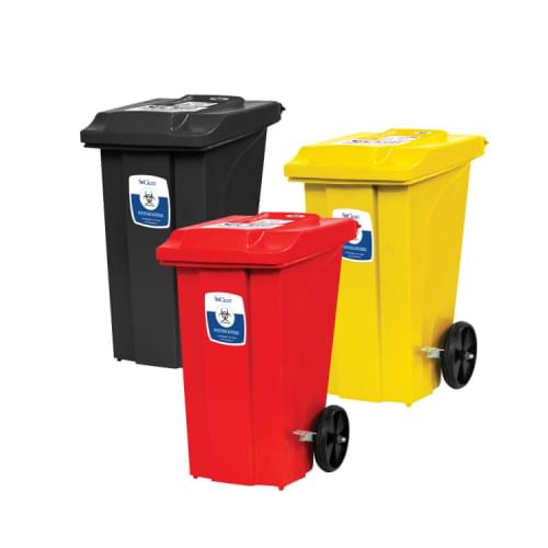 Waste Bins With Foot Paddles & Wheels
